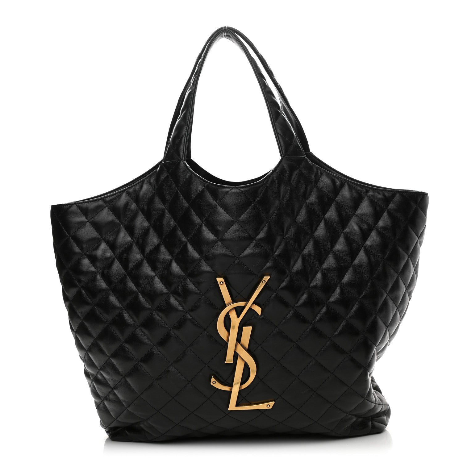 Saint Laurent Lambskin Quilted Maxi Icare Shopping Tote Black 3 of 11