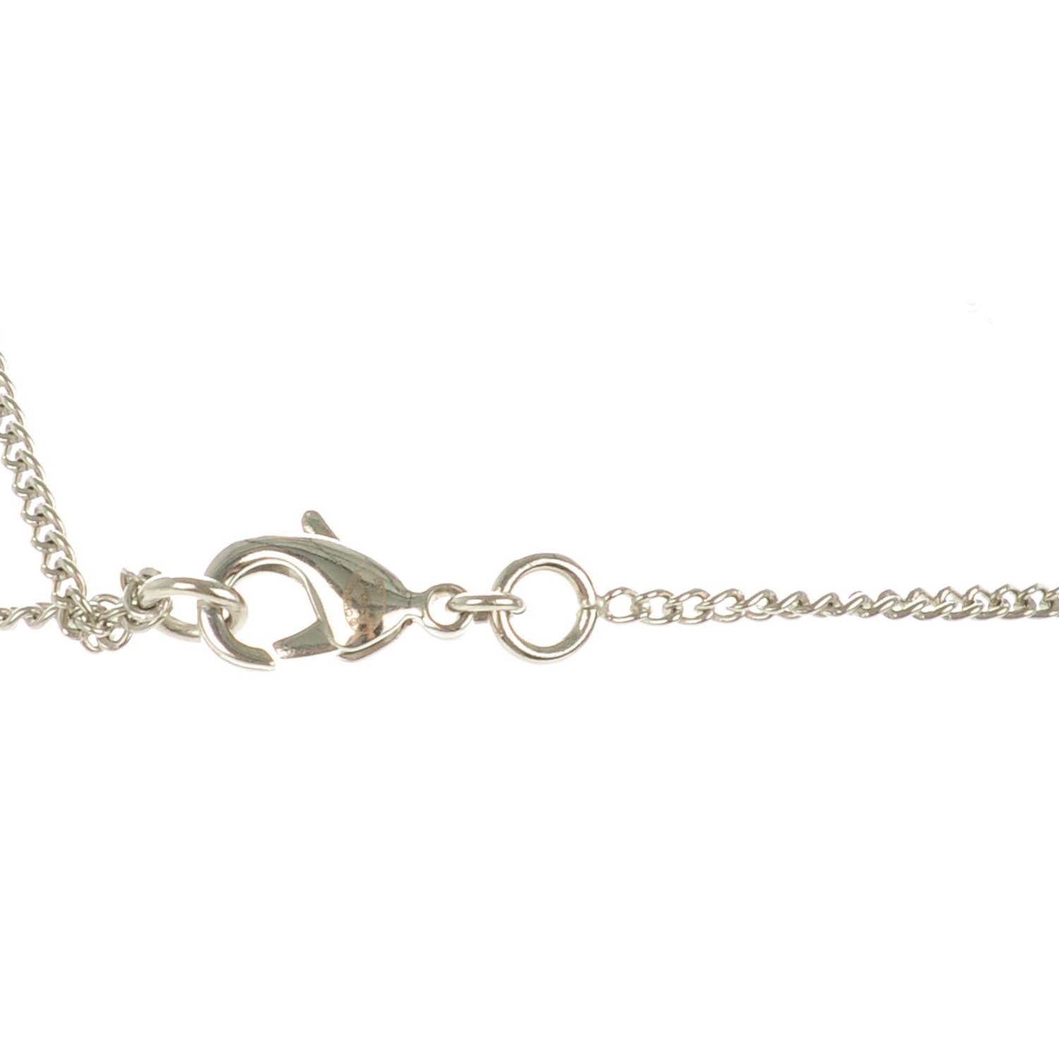 Chanel Camellia CC Globe Drop Pendant Necklace Black Silver 4 of 6