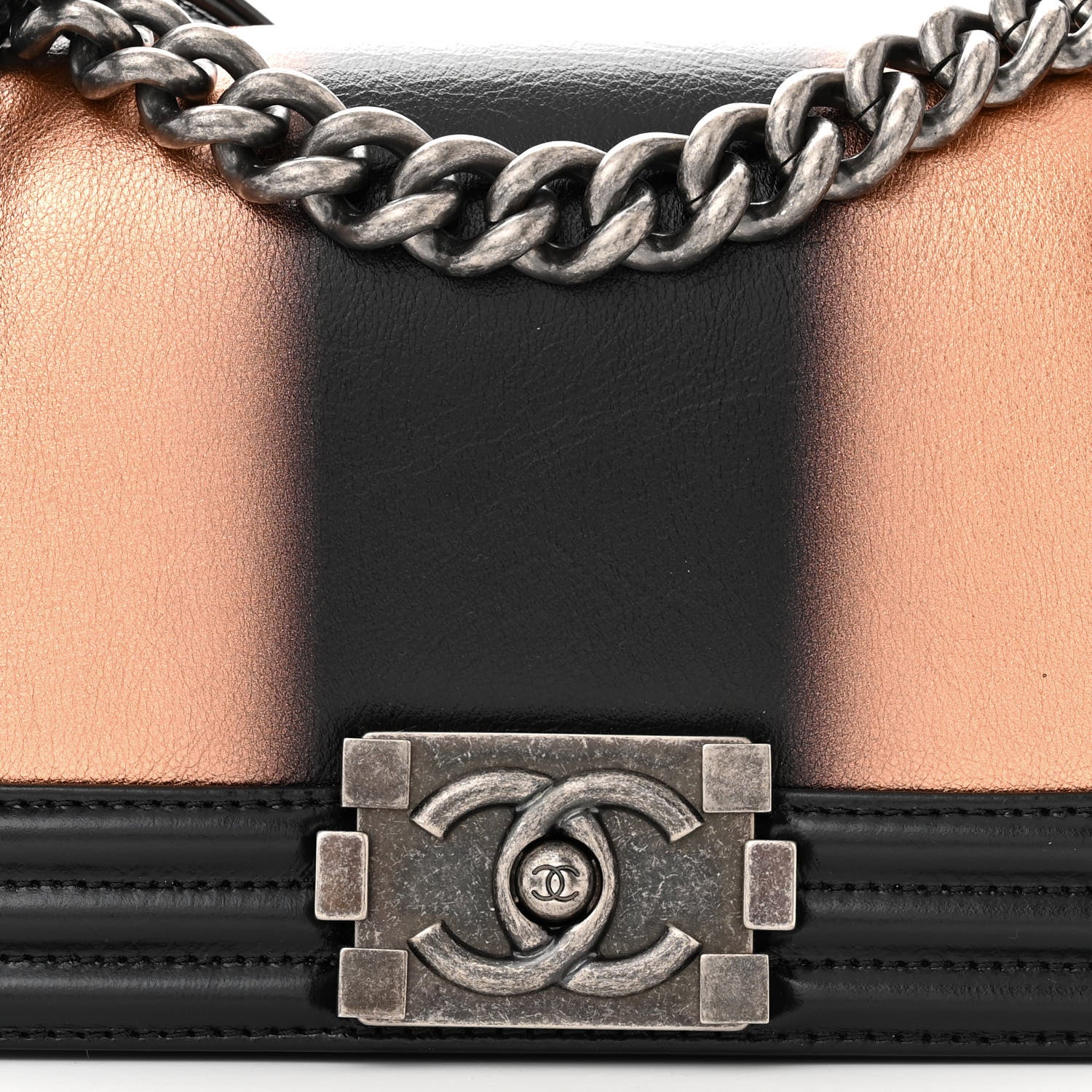 Chanel Metallic Glazed Calfskin Small Boy Flap Pink Black 8 of 11