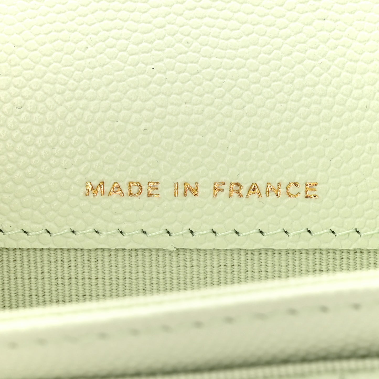 Caviar Quilted Flap Card Holder Wallet Light Green