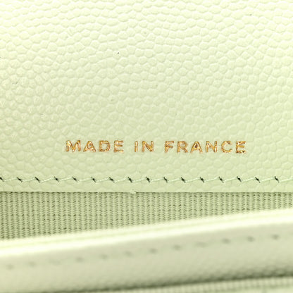 Chanel Caviar Quilted Flap Card Holder Wallet Light Green 7 of 9
