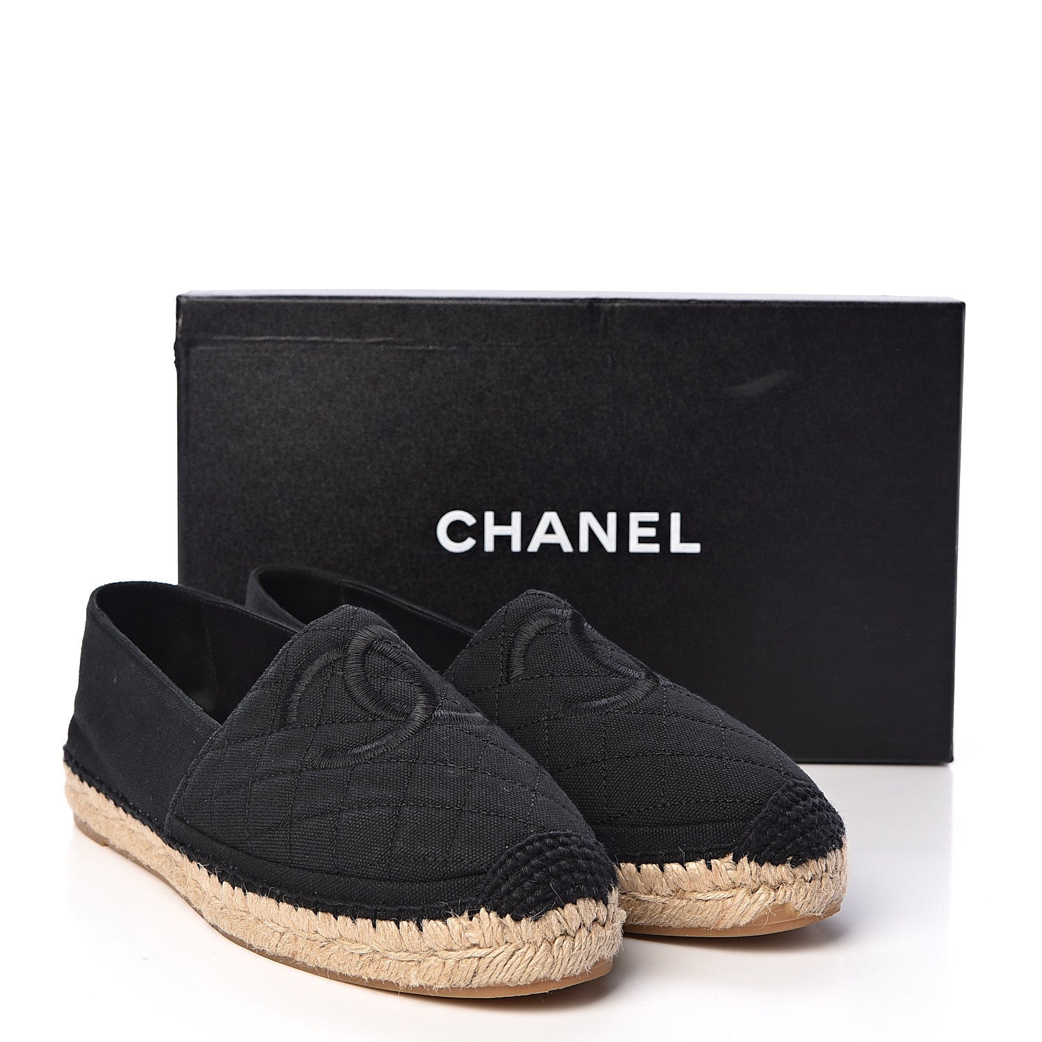 Chanel Fabric Biarritz CC Espadrilles 40 Black 11 of 11