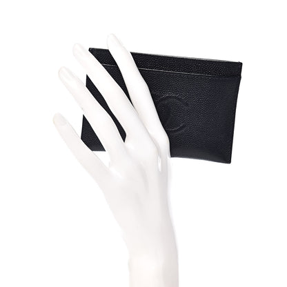 Chanel Caviar Timeless CC Card Holder Wallet Navy 2 of 9