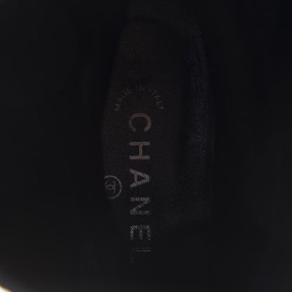 Chanel Calfskin Patent Quilted Cap Toe Boots 39.5 Black 8 of 9