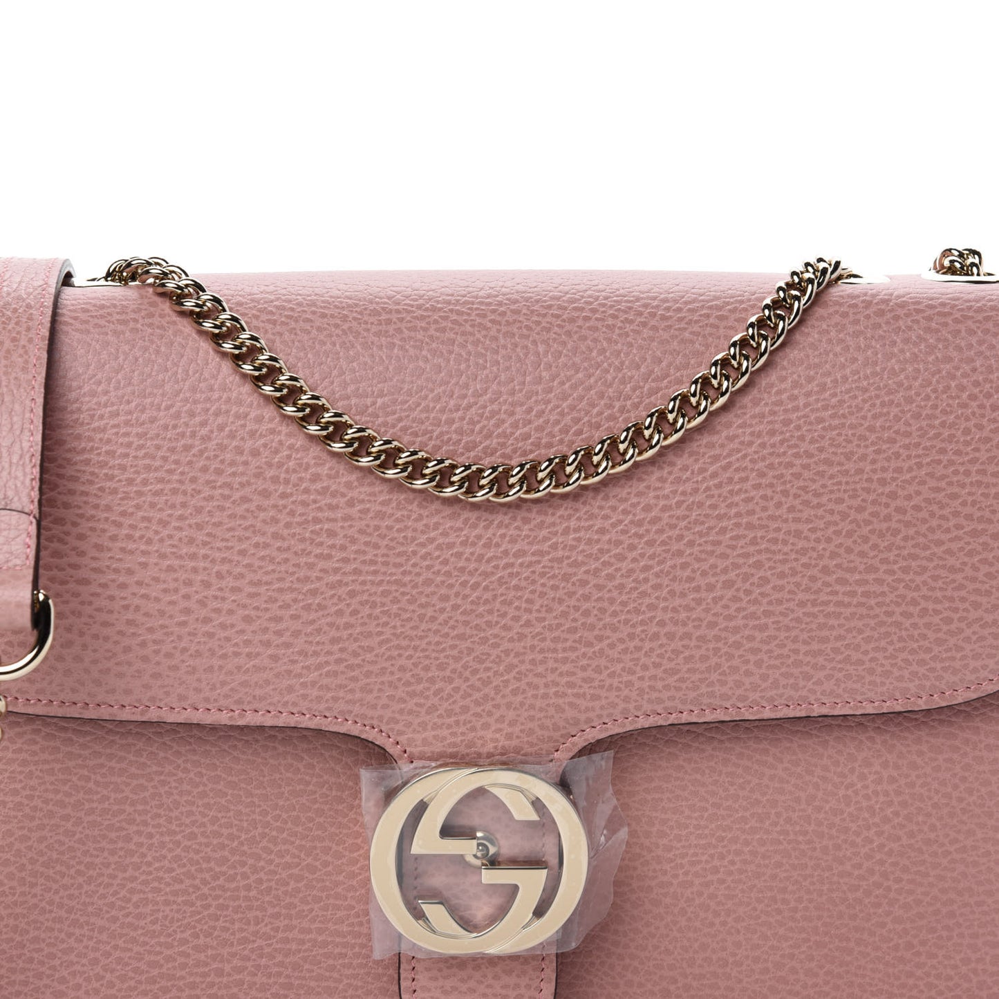 Dollar Calfskin Interlocking G Shoulder Bag Soft Pink