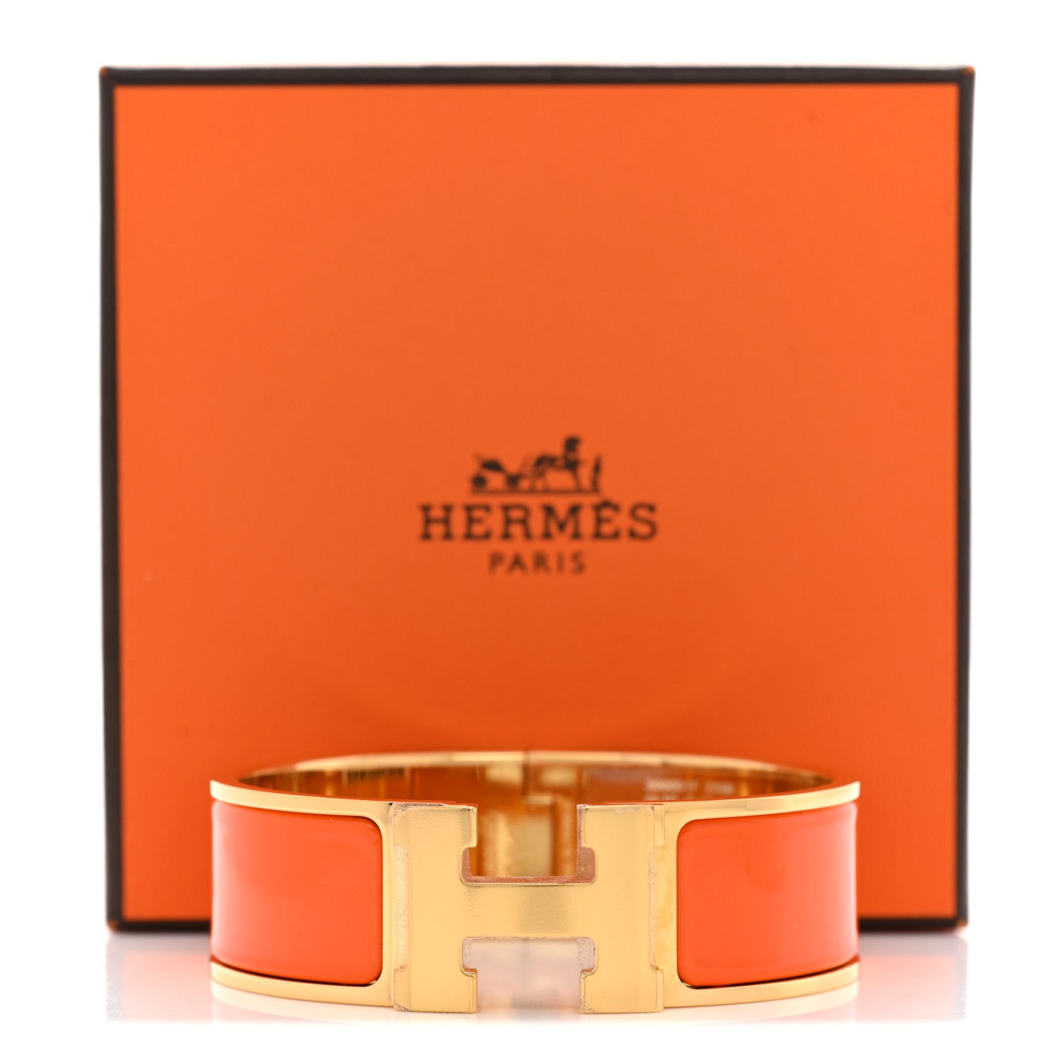Hermes Enamel Wide Clic Clac H Bracelet GM Orange 5 of 5