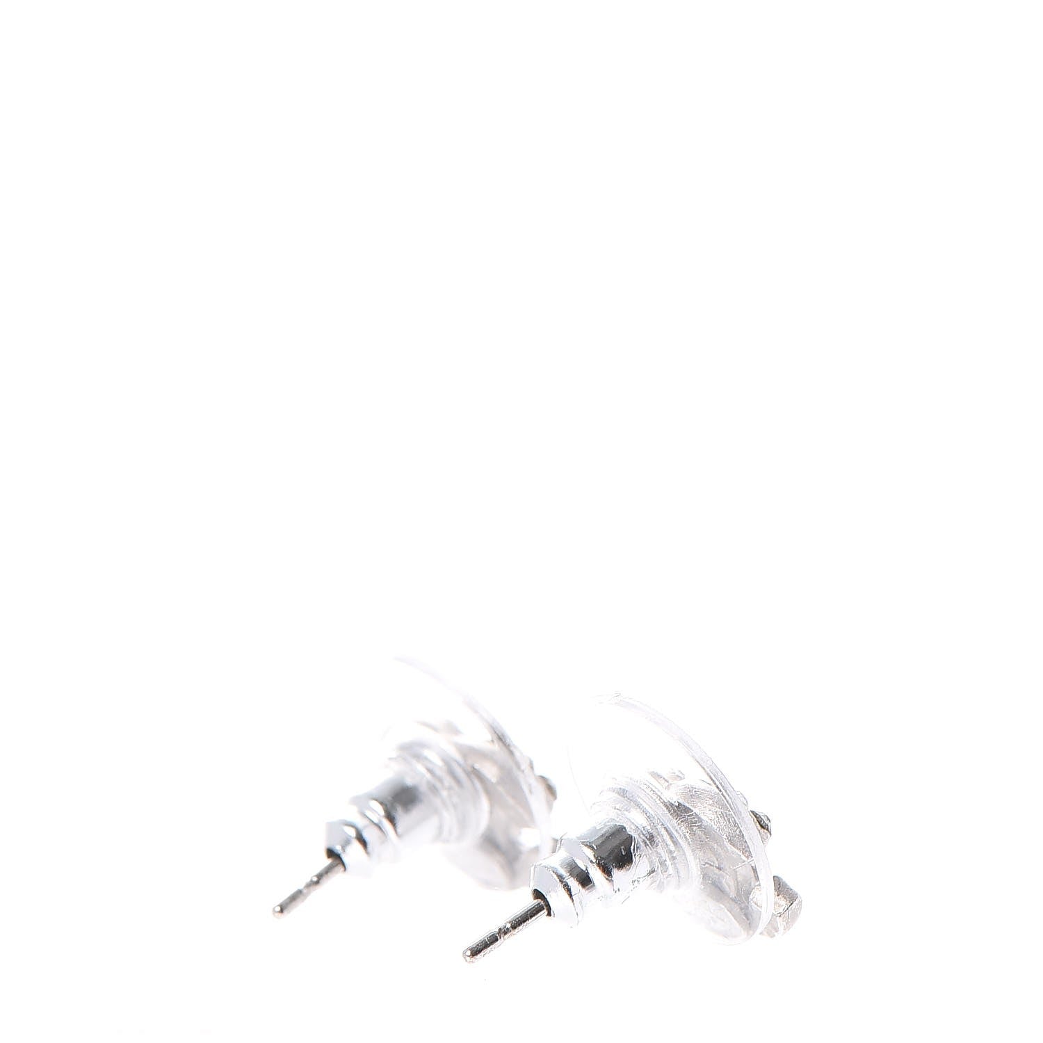 Chanel Crystal Mini Timeless CC Earrings Silver 3 of 7