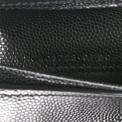 Saint Laurent Grain De Poudre Matelasse Chevron Monogram Compact Zip Around Wallet Black 7 of 9