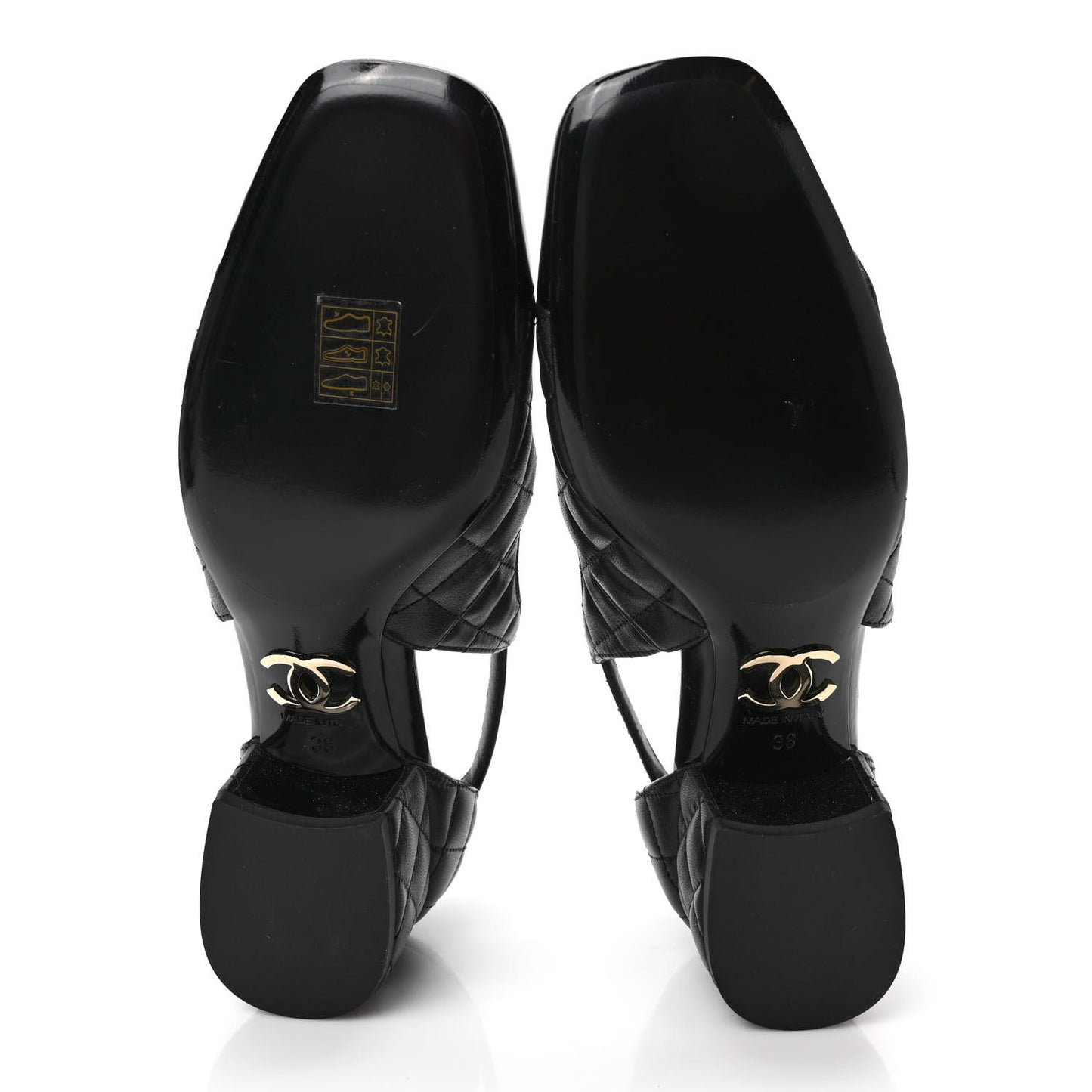 Lambskin Patent Quilted Cap Toe Mary Jane Flats 38 Black
