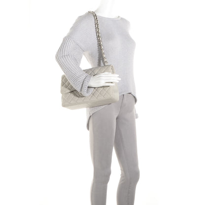 Chanel Caviar Jumbo Double Flap Light Grey 2 of 9