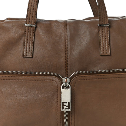 Fendi Sheepskin Zipper Satchel Beige 16 of 16
