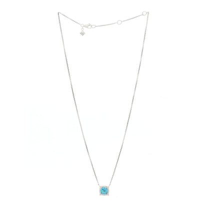 David Yurman Sterling Silver Diamond Blue Topaz 7mm Petite Chatelaine Pave Bezel Pendant Necklace 3 of 7