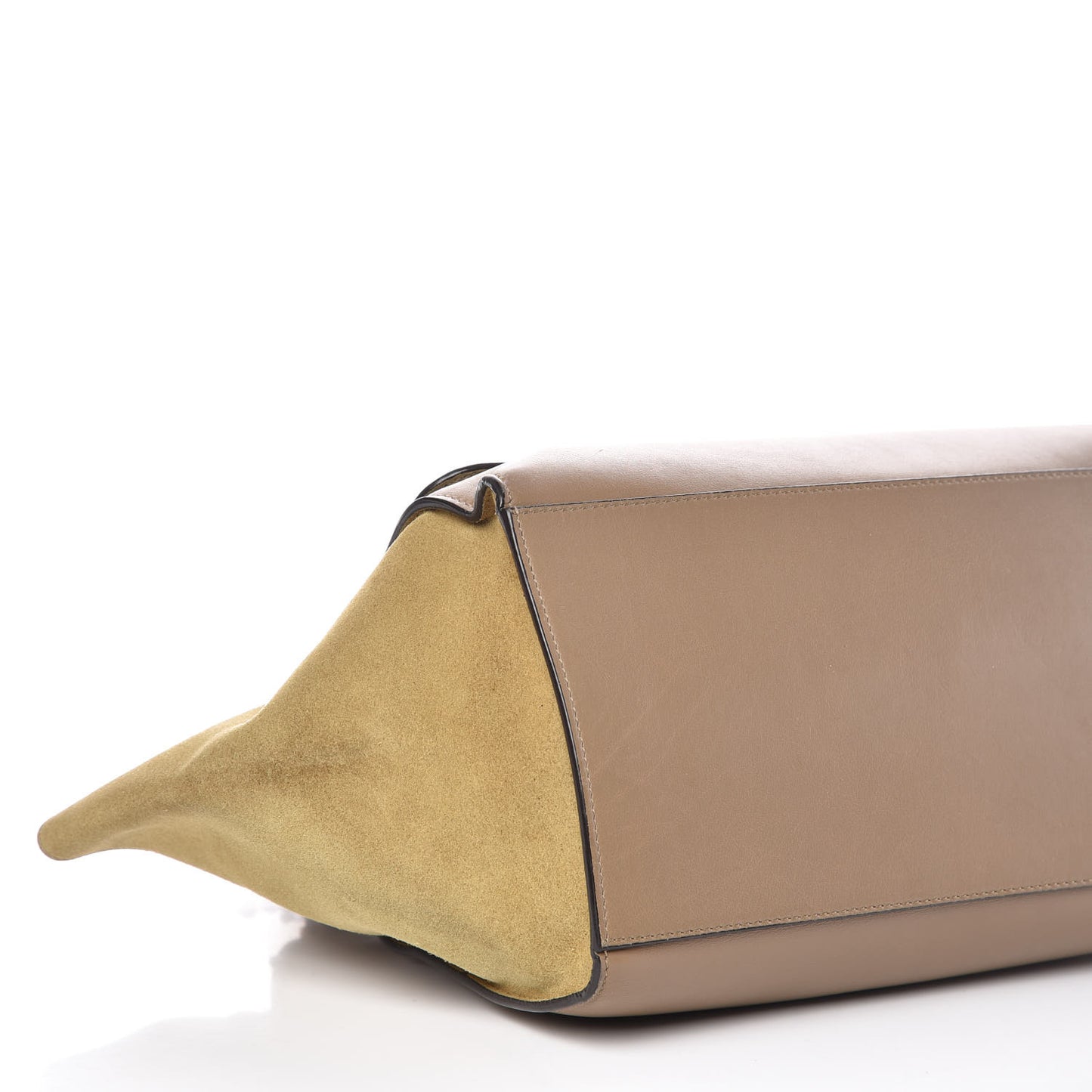 Smooth Calfskin Suede Medium Tri-Color Trapeze Olive