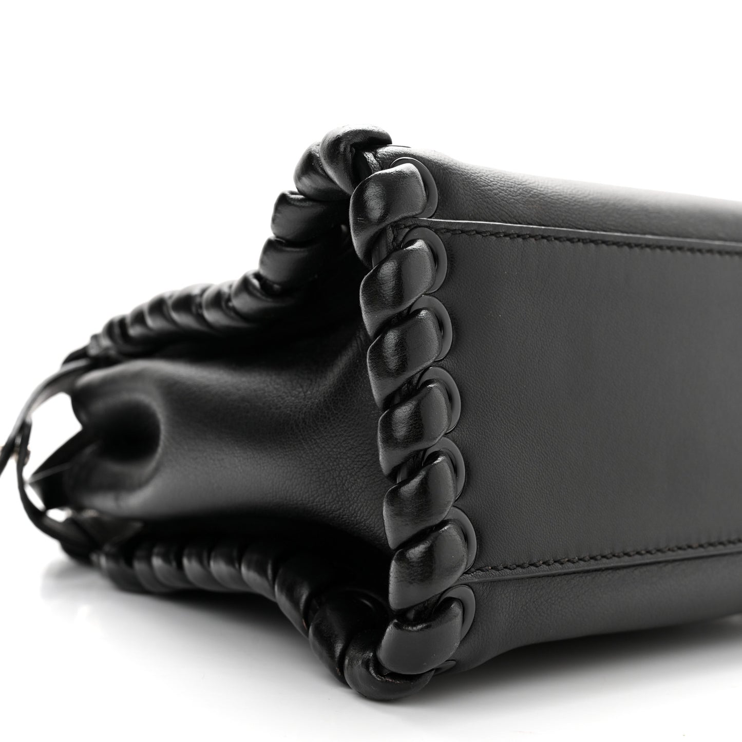 Nappa Lace Up Mini Peekaboo Iconic Satchel Black