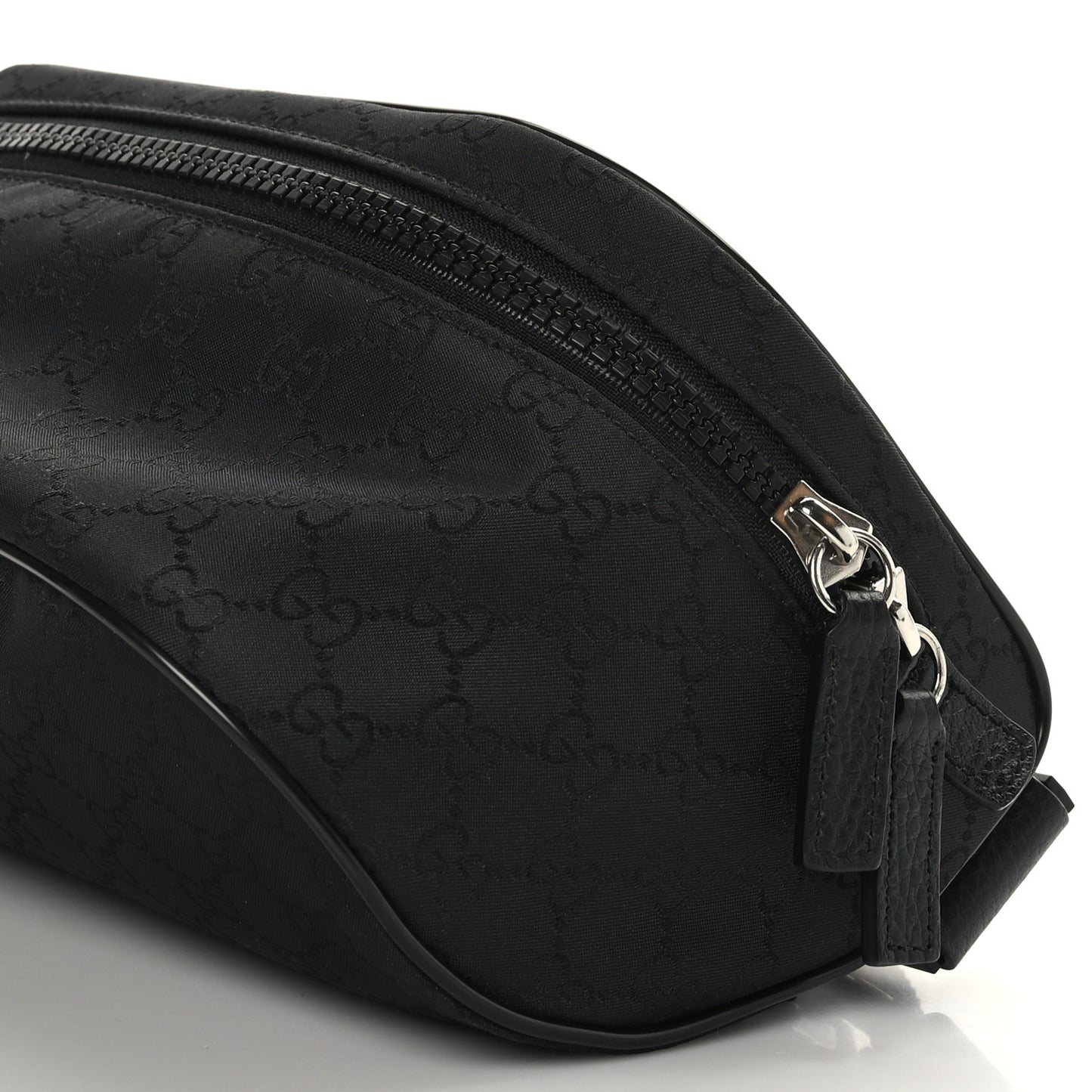 Nylon Monogram Fanny Pack Belt Bag Black