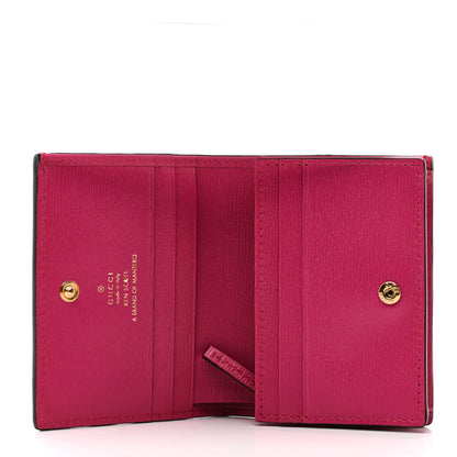 Gucci X KEN SCOTT Textured Calfskin Pomponica Print Horsebit 1955 Card Case Wallet Multicolor Fuxia Pompom 5 of 8