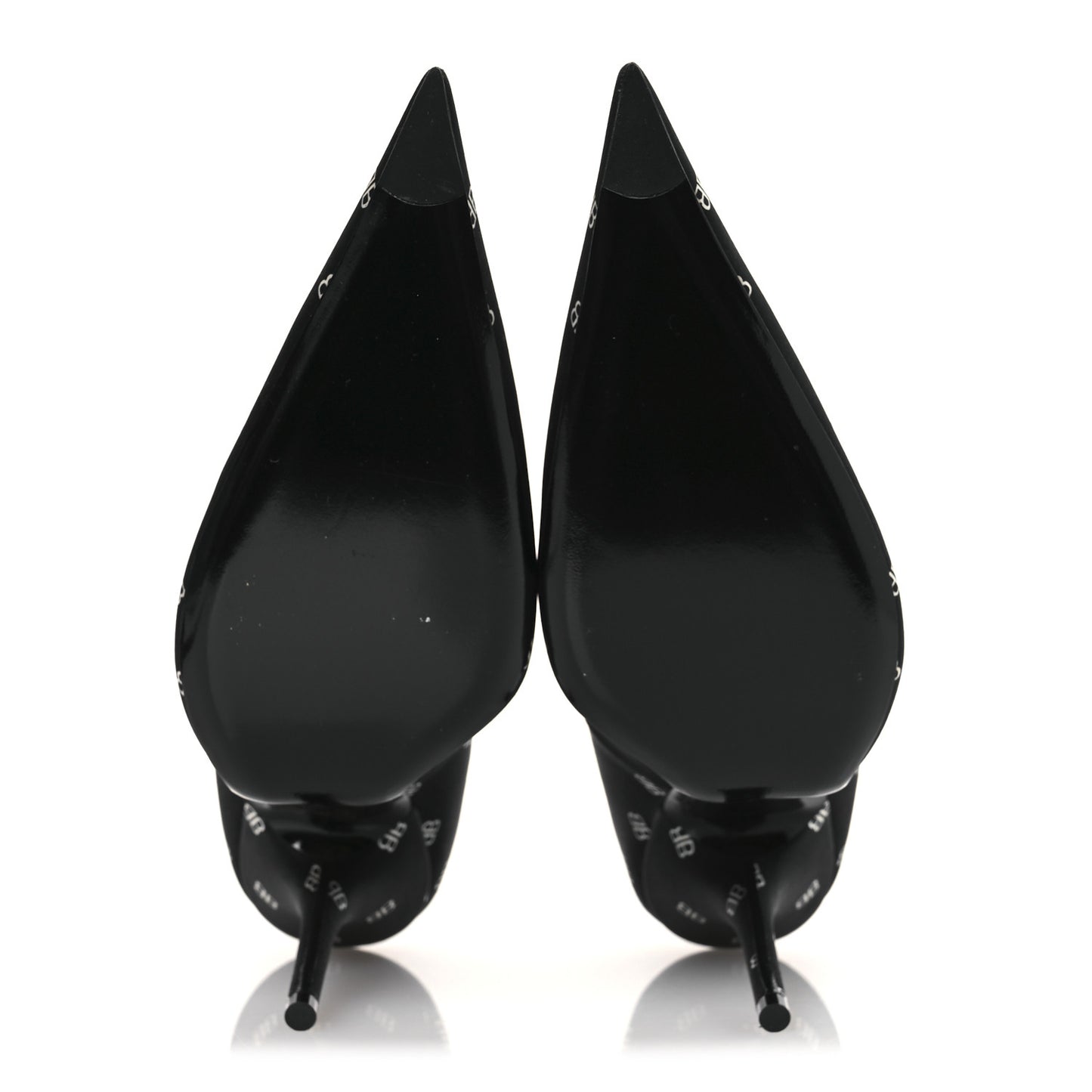 Crepe Satin BB Allover Logo Knife 100mm Pumps 39.5 Black