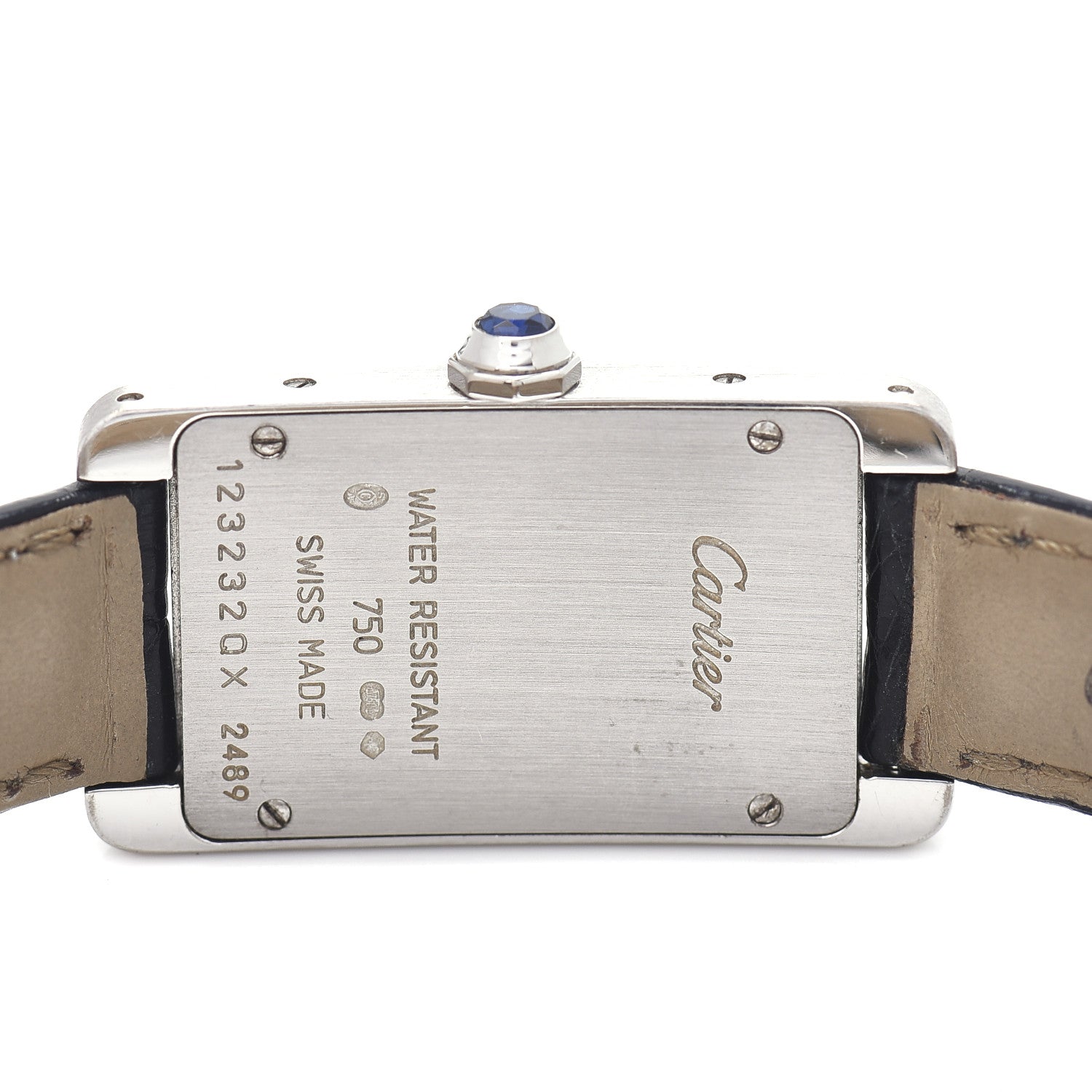 Cartier 18K White Gold Alligator 19mm Tank Americaine Quartz Watch 8 of 14