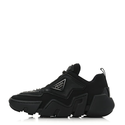 Prada Technical Stretch Fabric Triangle Logo Square Toe 40mm Sneakers 36 Black 1 of 7