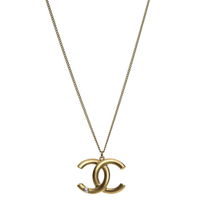Chanel Pearl CC Pendant Necklace Gold 1 of 6