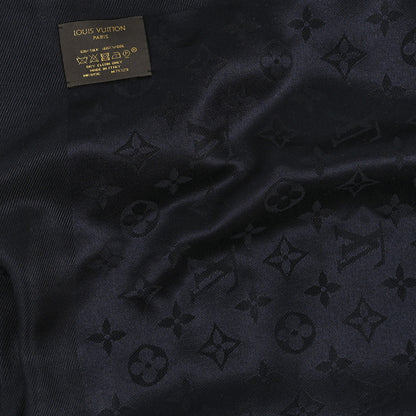 Louis Vuitton LOUIS VUITTON Silk Wool Monogram Shawl Black 3 of 4