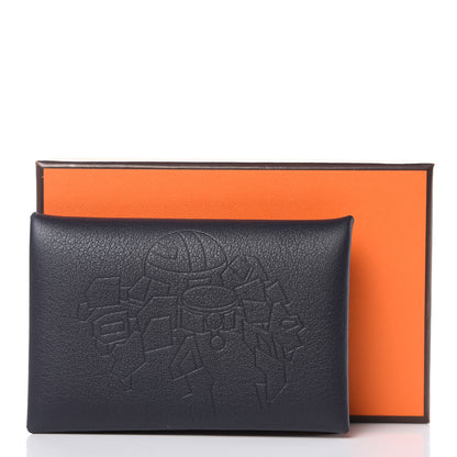Hermes Evercolor Calvi Robot Card Case Bleu Indigo 8 of 8