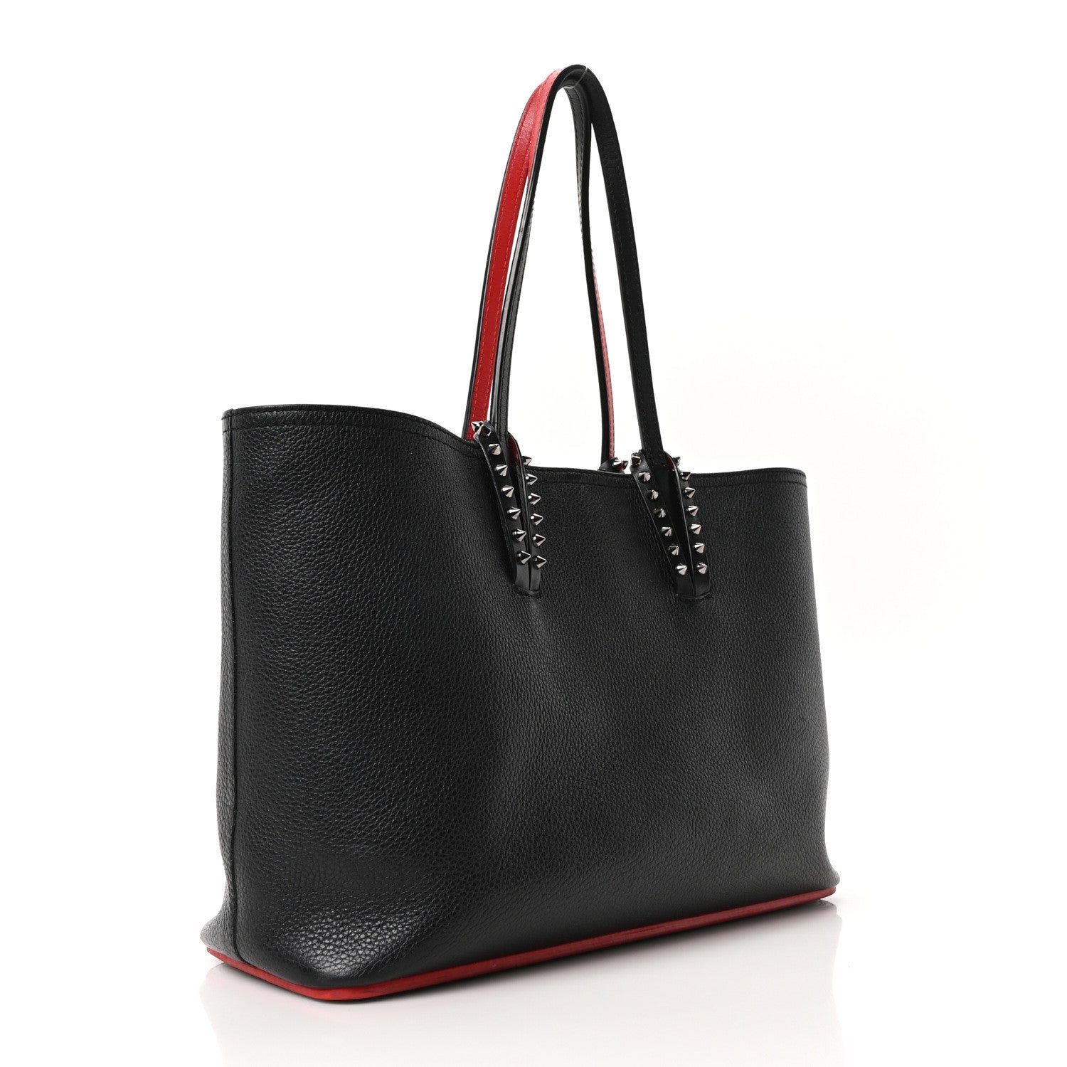 Christian Louboutin Calfskin Empire Spikes Small East West Cabata Tote Black 4 of 10