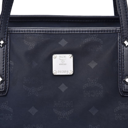 MCM Nylon Monogram Medium Dieter Shopper Tote Navy 9 of 14
