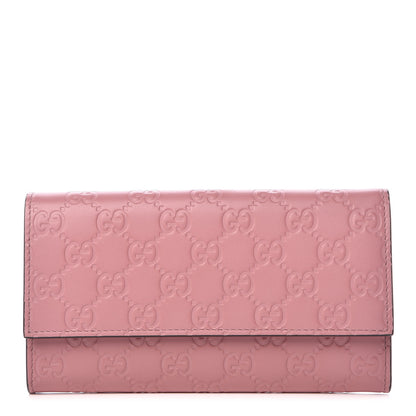 Gucci Guccissima Continental Flap Wallet Pink 1 of 7