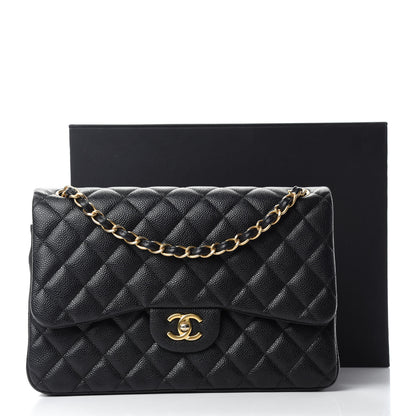 Chanel Caviar Quilted Jumbo Double Flap Black 11 of 11
