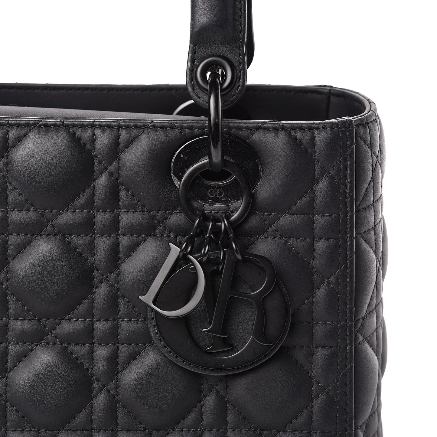 Ultra Matte Calfskin Cannage Medium Lady Dior Black