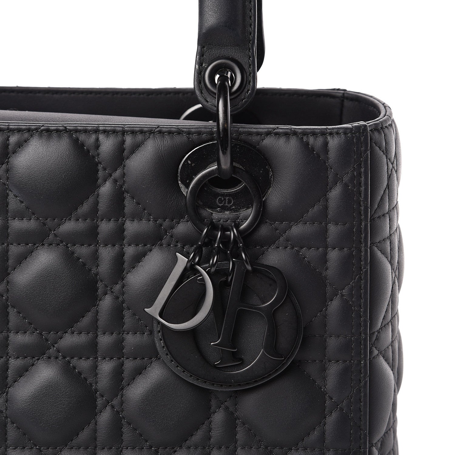 Christian Dior Ultra Matte Calfskin Cannage Medium Lady Dior Black 10 of 10