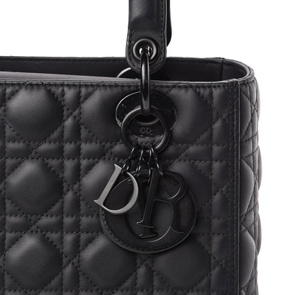 Christian Dior Ultra Matte Calfskin Cannage Medium Lady Dior Black 10 of 10