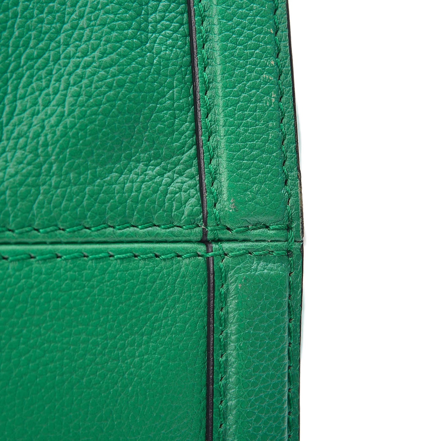 Pebbled Calfskin Large Skull Padlock Zip Around Tote Green