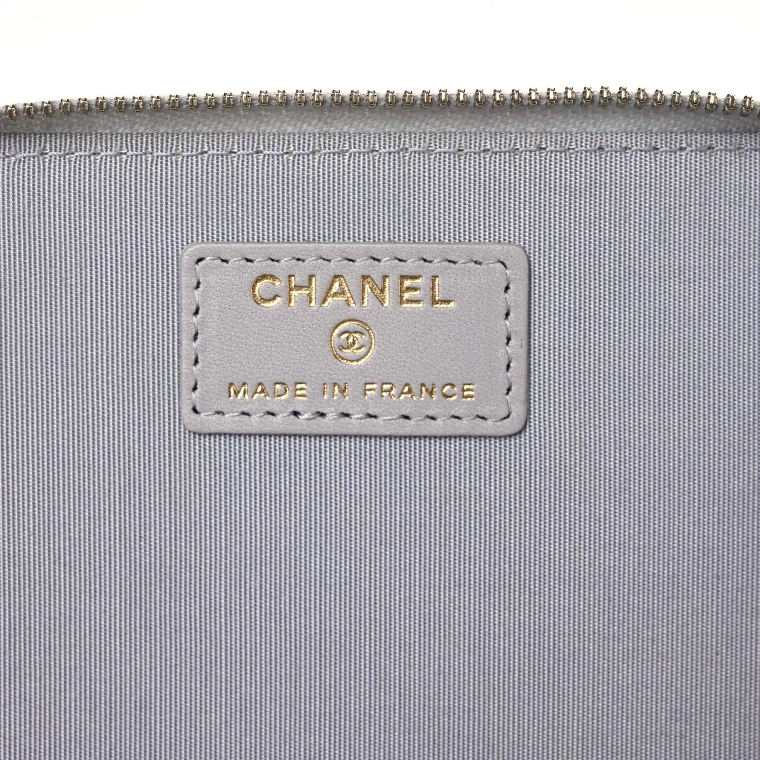 Chanel Lambskin Quilted Small Top Handle Vanity Case With Chain Light Grey 10 of 15