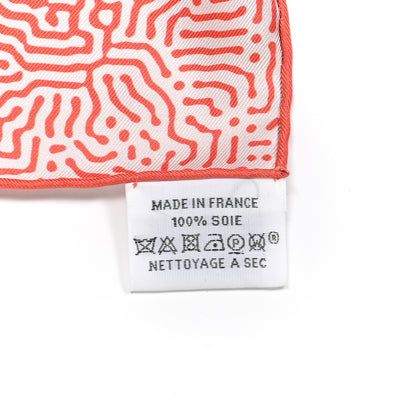 Hermes Silk Double Face Clair De Lune Scarf 90 Orange Gris White 3 of 4
