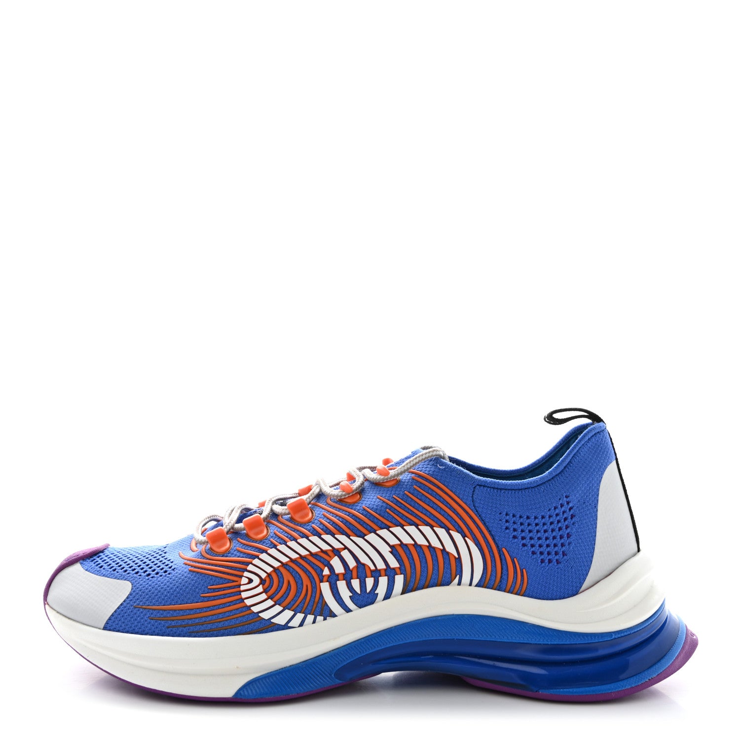 Gucci Technical Knit Fabric Waves Mens Gucci Run Sneakers 12 Great White Blue 1 of 9