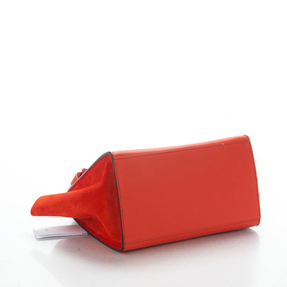 Celine Drummed Calfskin Suede Medium Trapeze Vermillion 4 of 7
