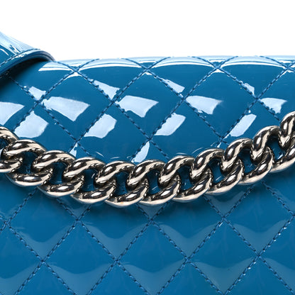 Chanel Patent Calfskin Medium Plexiglass Boy Flap Blue 8 of 13