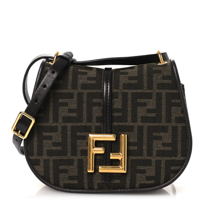 Fendi Fabric Jacquard Vitello Cher Cuoio FF 1974 Small Fendi C'mon Tobacco Moro Ebano 1 of 13