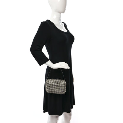 Alexander Wang Mesh Crystal Rhinestone Mini Heiress Pouch Black Silver 2 of 9