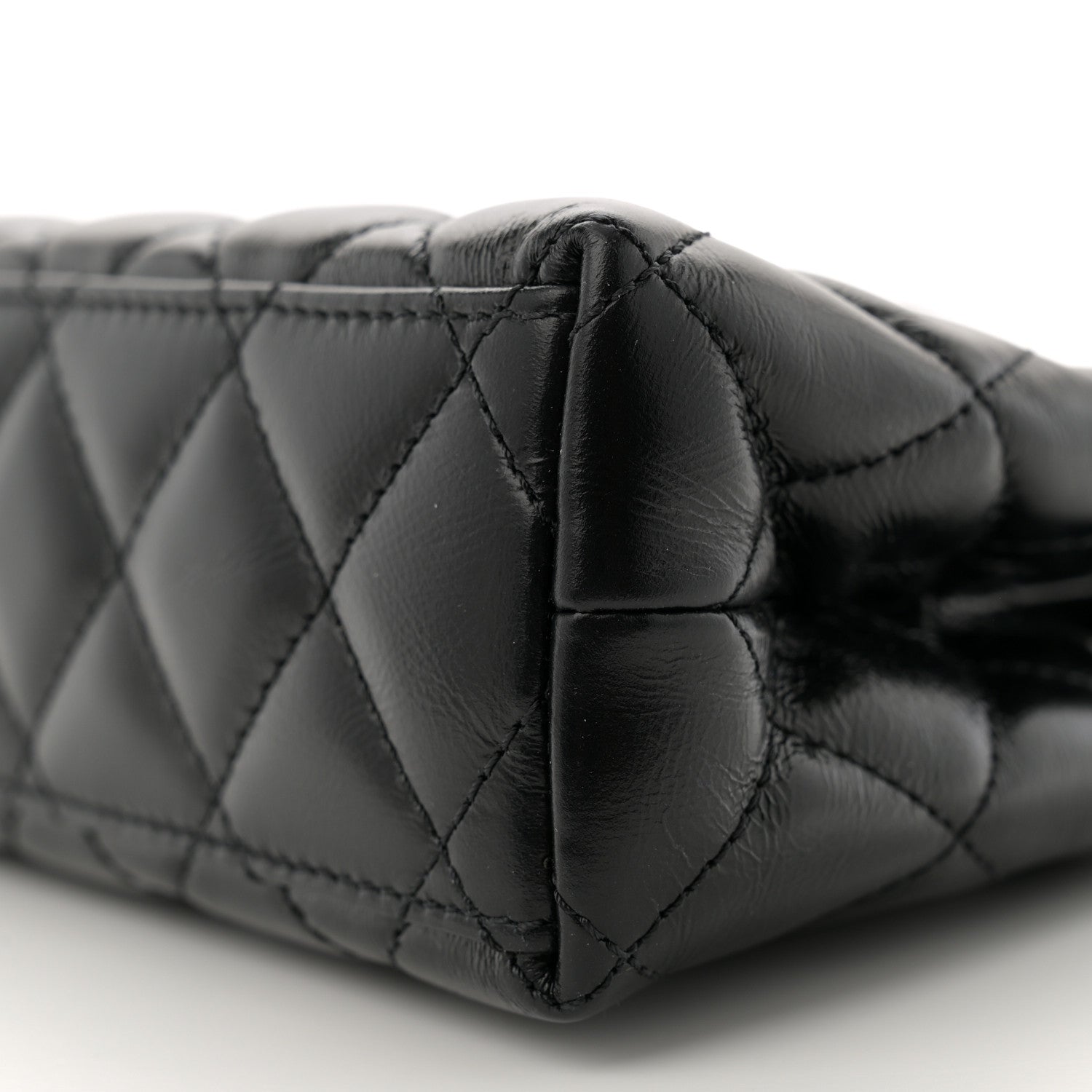 Chanel Shiny Aged Calfskin Quilted Nano Kelly Shopper Black 10 of 11