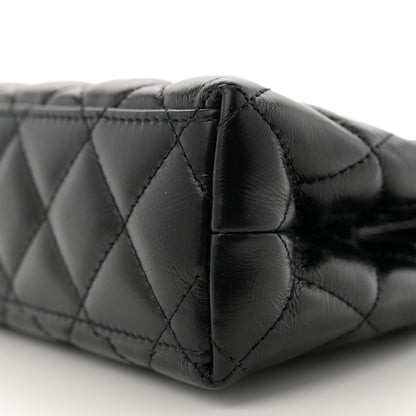 Chanel Shiny Aged Calfskin Quilted Nano Kelly Shopper Black 10 of 11