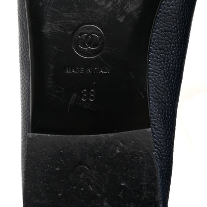 Chanel Caviar CC Cap Toe Ballerina Flats 38 Bleu Marine Fonce 7 of 10
