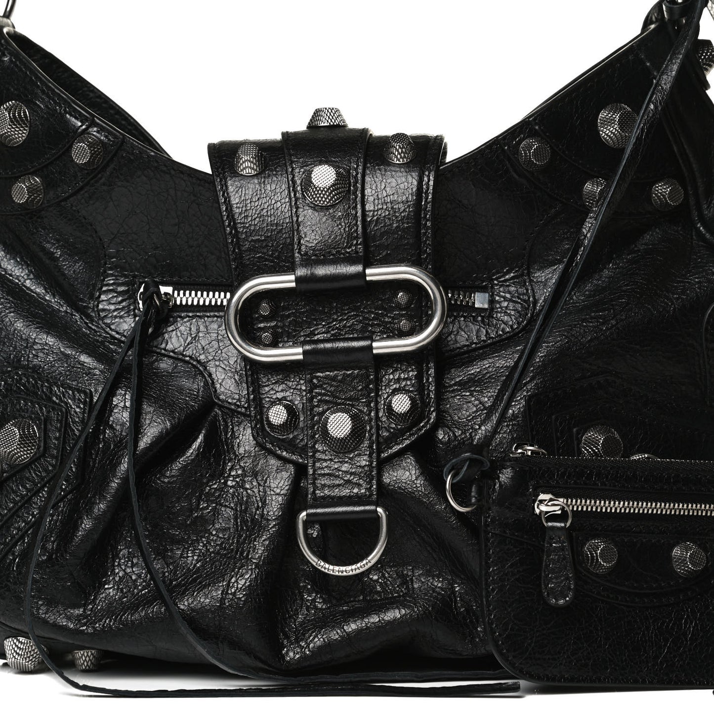 Agneau Arena Medium Le Cagole Shoulder Bag Black