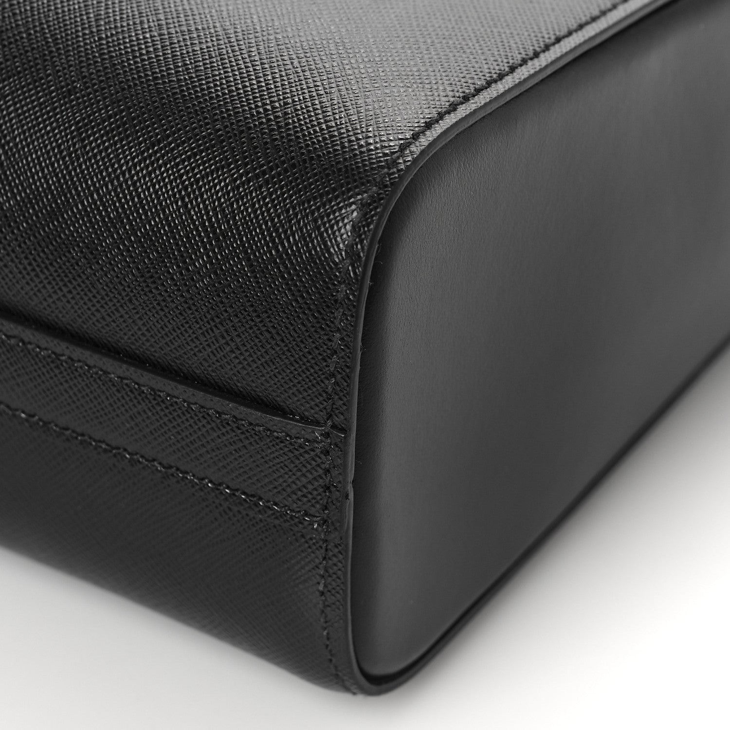 Prada Saffiano Soft Calfskin Small Zippered Tote Black 8 of 9