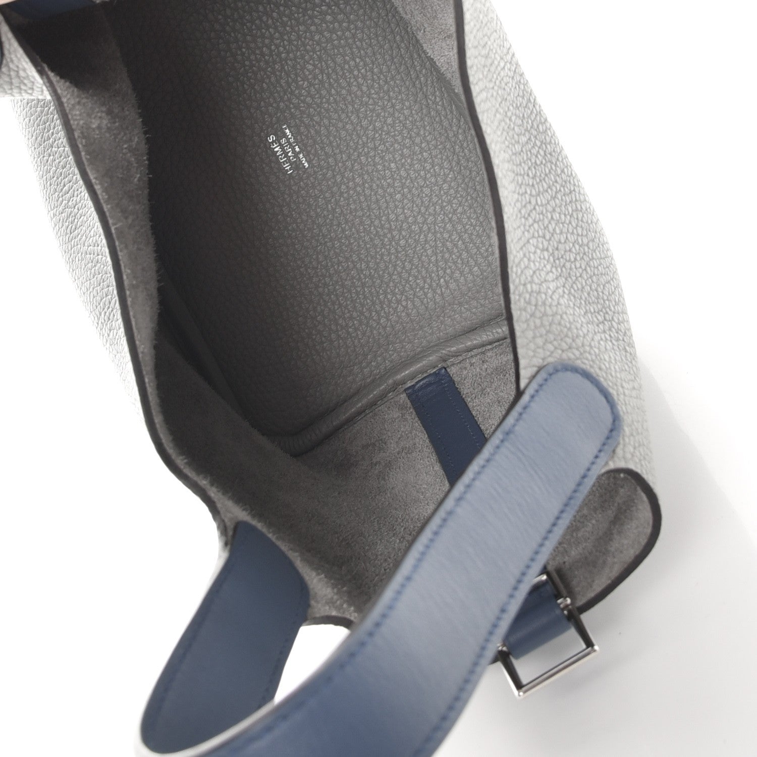 Hermes Taurillon Clemence Picotin Lock 18 PM Gris Mouette Bleu Agate 5 of 7