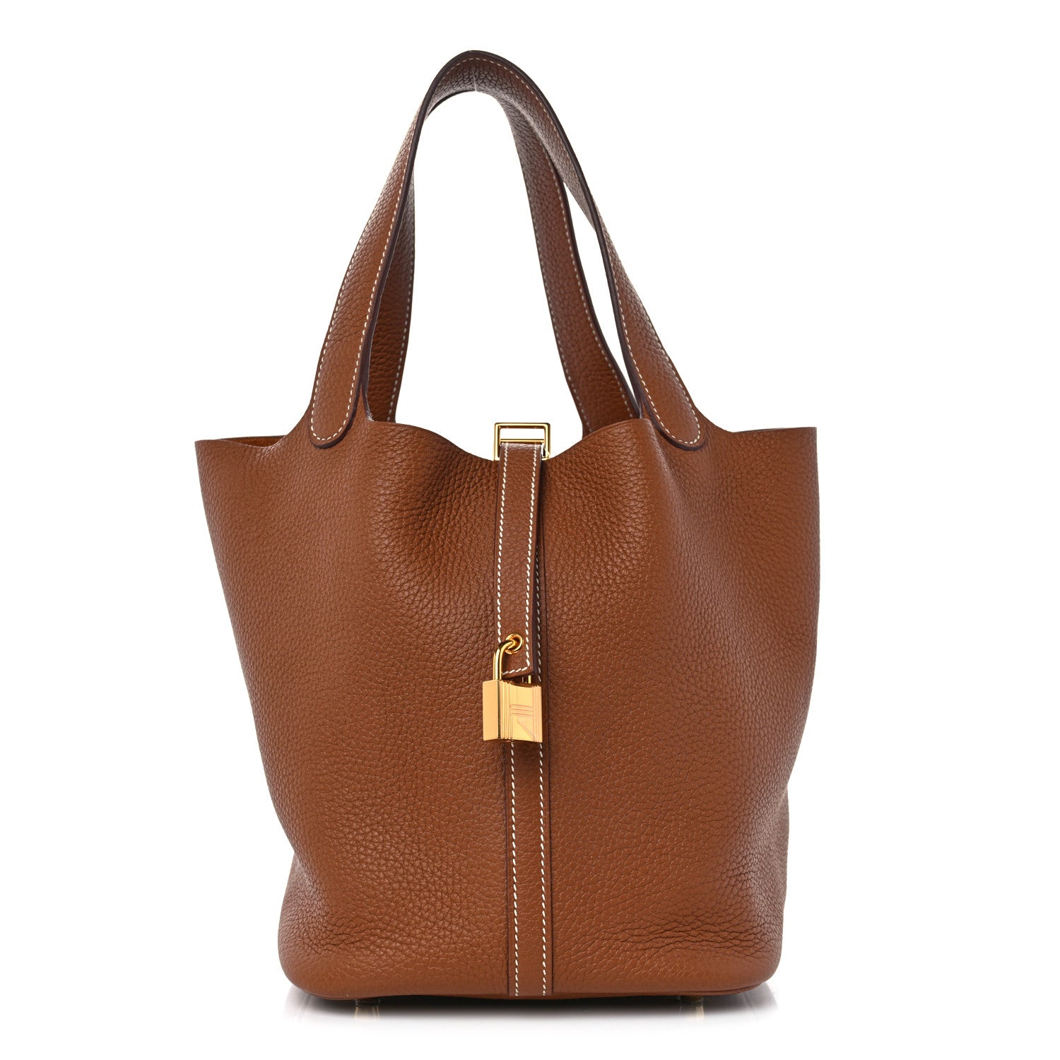 Hermes Taurillon Clemence Picotin Lock 22 MM Gold 1 of 11