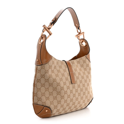 Gucci Monogram Piston Lock Jackie O Hobo Tan 3 of 11