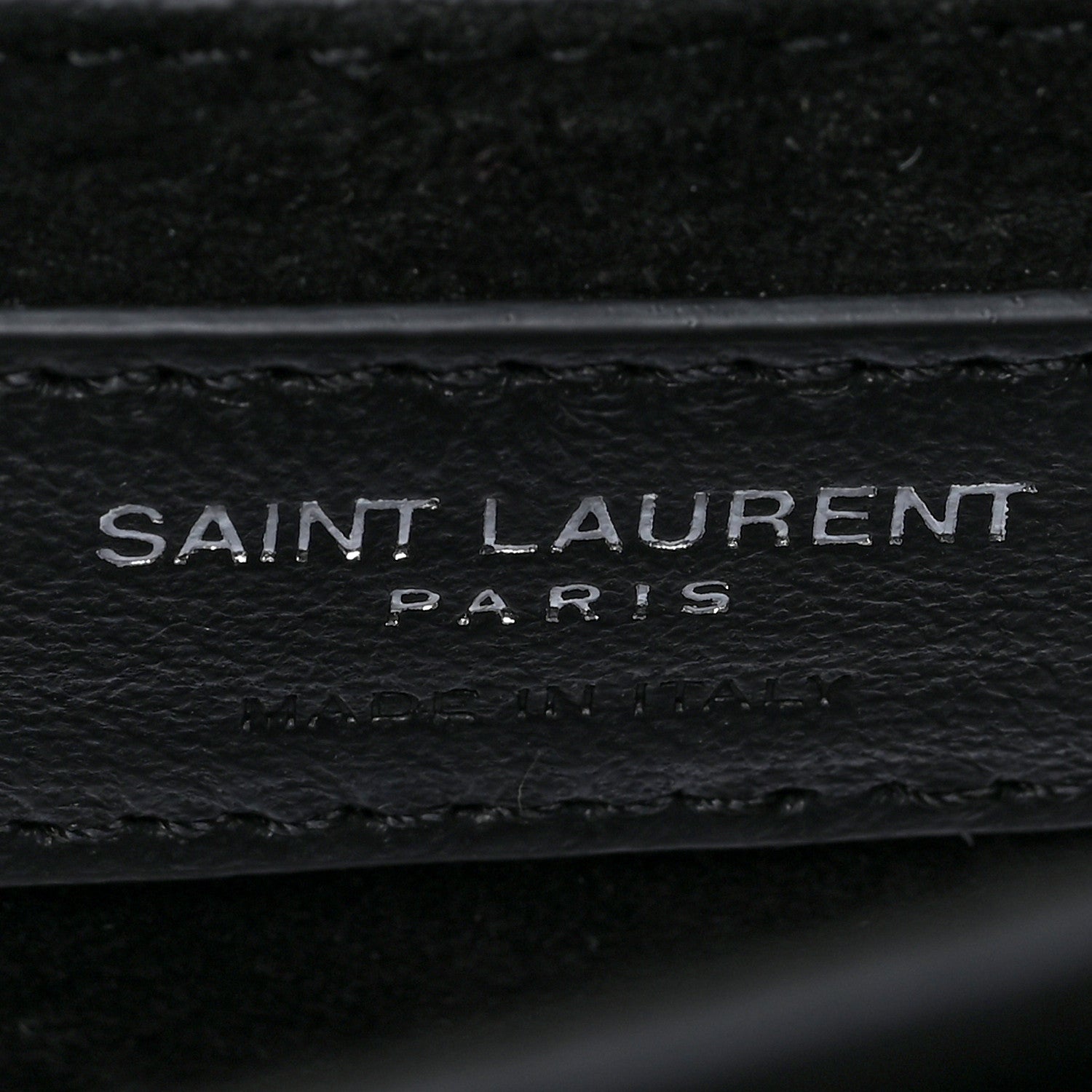 Saint Laurent Calfskin Crocodile Embossed Medium Monogram Sunset Black 7 of 16